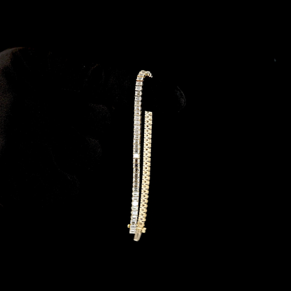 7.09 CTTW Emerald Lab Diamond Tennis Bracelet 7" 14k Yellow Gold (E Color and VS Clarity)