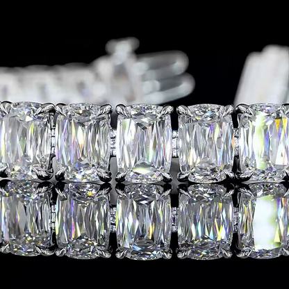 35.67 CTTW Radiant Modified Lab Diamond Tennis Bracelet 7" 14k White Gold E Color and VS1 Clarity jewelry-spot-usa