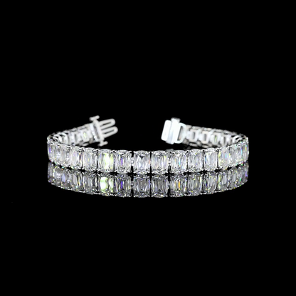 33.56 CTTW Radiant Modified Lab Diamond Tennis Bracelet 6.5" 14k White Gold E Color and VVS1 Clarity jewelry-spot-usa