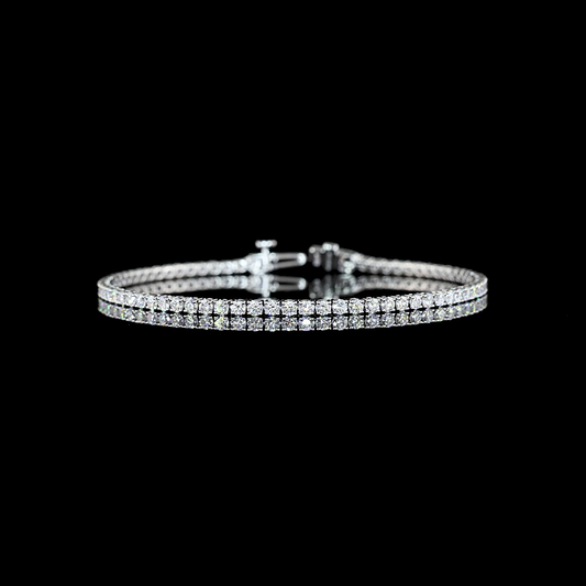 3.19 CTTW Round Lab Diamond Tennis Bracelet 7" 14k White Gold E Color and VS Clarity jewelry-spot-usa