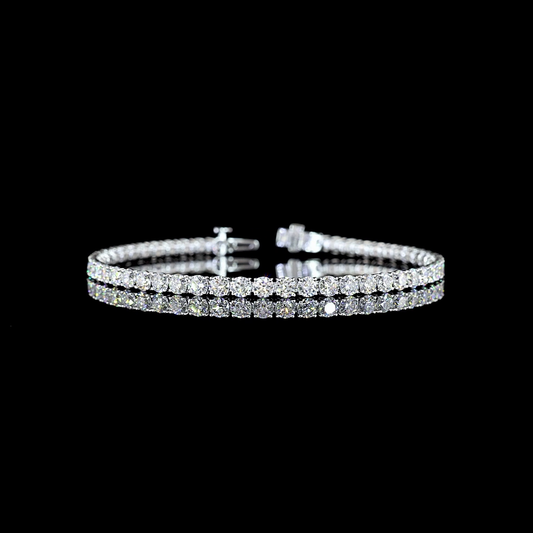 6.96 CTTW Round Lab Diamond Tennis Bracelet 7" 14k White Gold E Color and VS Clarity jewelry-spot-usa