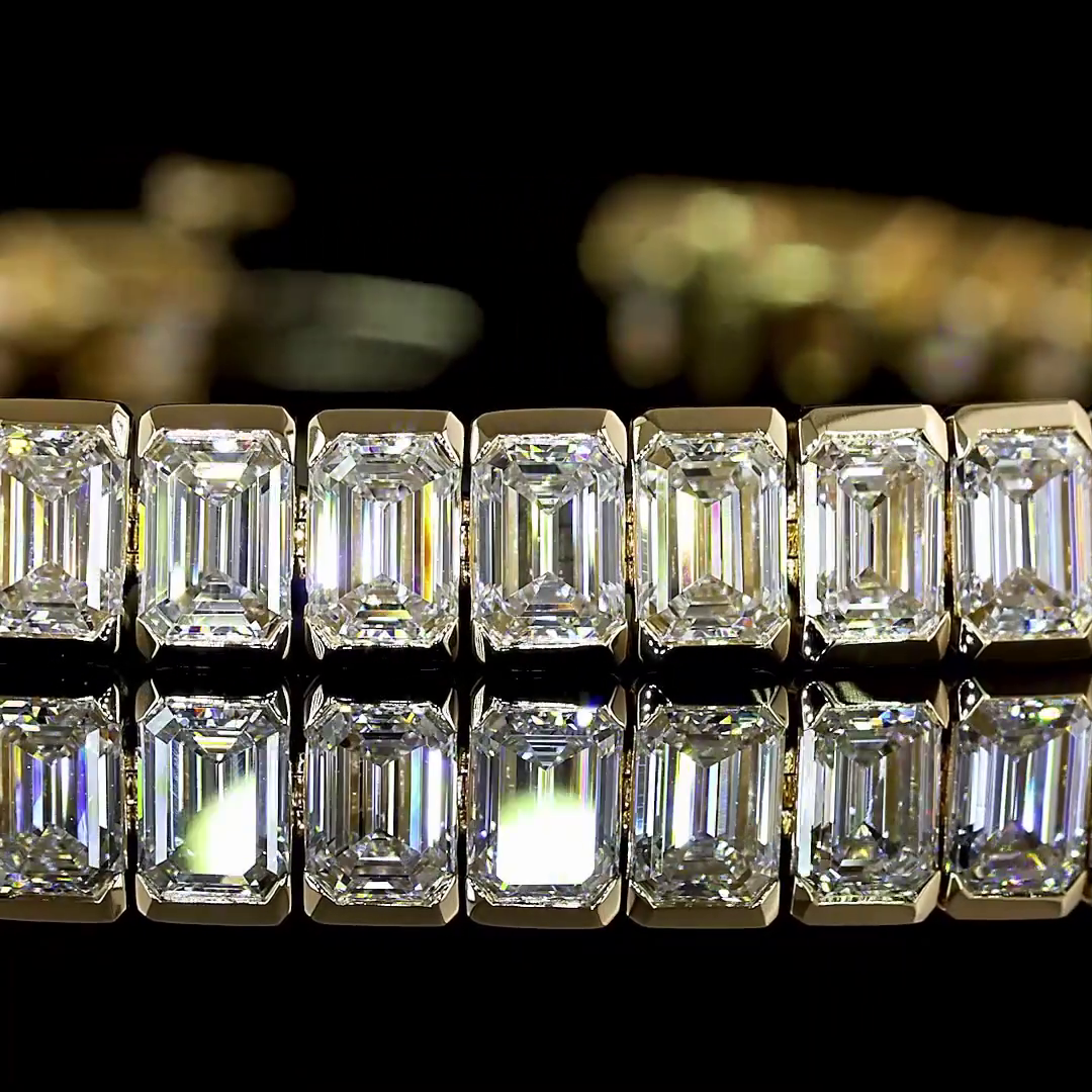 11.83 CTTW Emerald Lab Grown Diamond Tennis Bracelet 7" (E Color and VS Clarity)