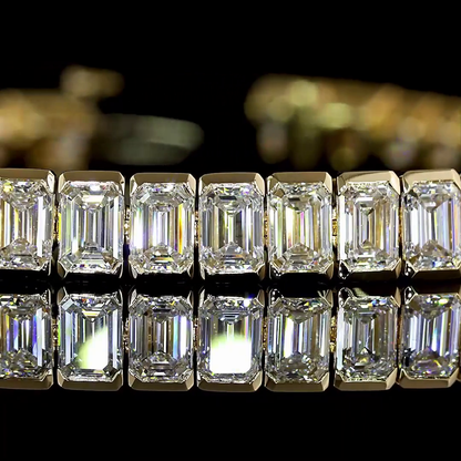 11.83 CTTW Emerald Lab Grown Diamond Tennis Bracelet 7" (E Color and VS Clarity)