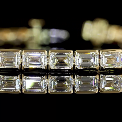 8.58 CTTW Emerald Lab Diamond Tennis Bracelet