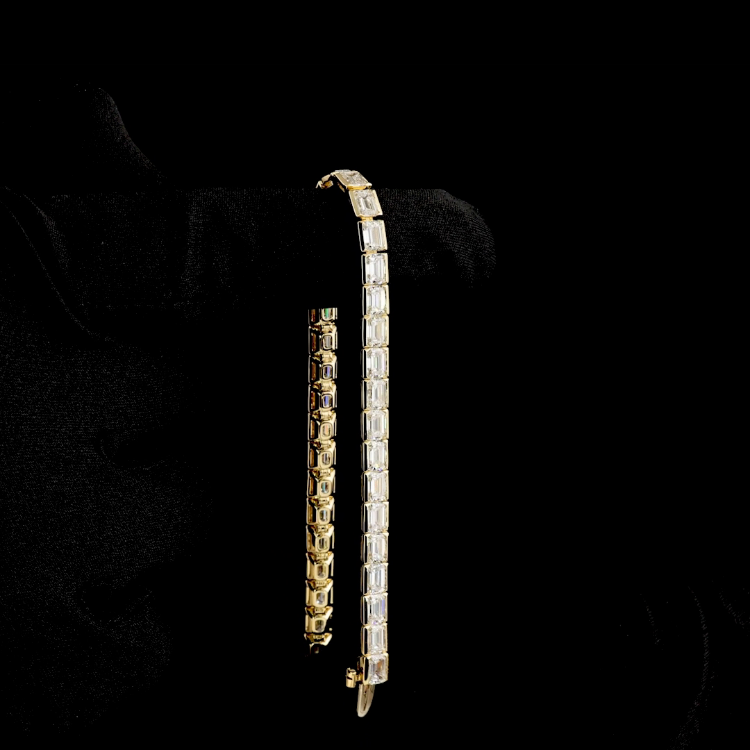 11.95 CTTW Emerald Lab Diamond Tennis Bracelet 7" 14k Yellow Gold E Color and VS Clarity jewelry-spot-usa