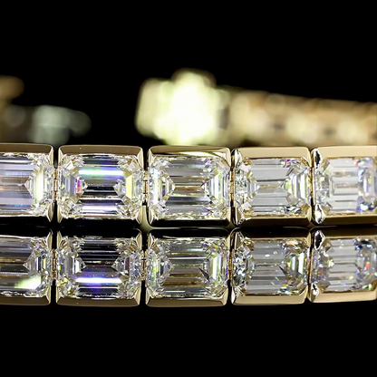 11.57 CTTW Emerald Lab Diamond Tennis Bracelet 7" 14k Yellow Gold E Color and VS Clarity jewelry-spot-usa