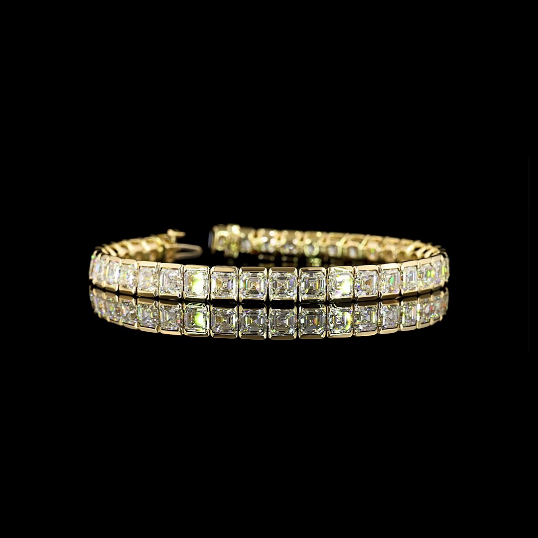 20.14 CTTW Asscher Lab Diamond Tennis Bracelet