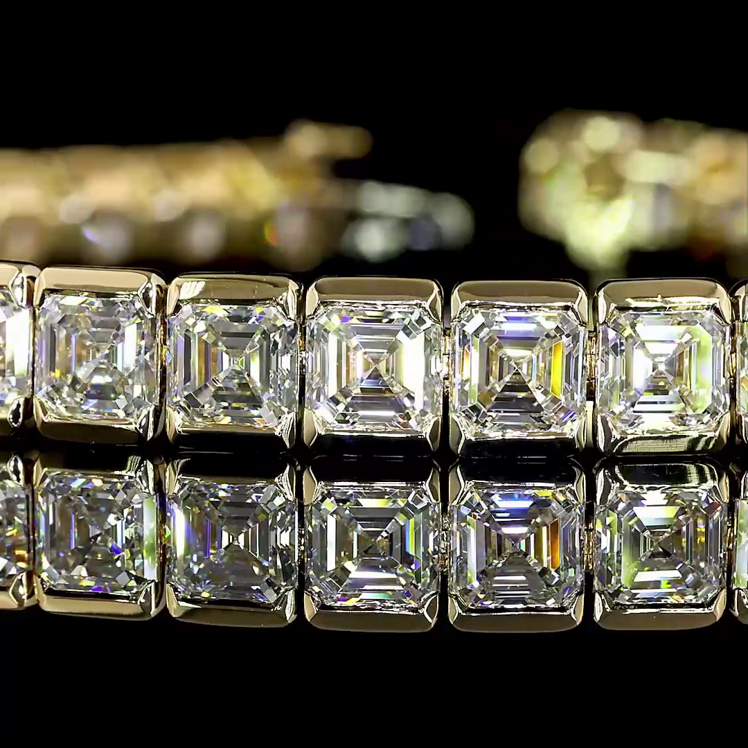 20.14 CTTW Asscher Lab Diamond Tennis Bracelet