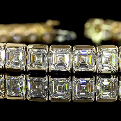 20.14 CTTW Asscher Lab Diamond Tennis Bracelet