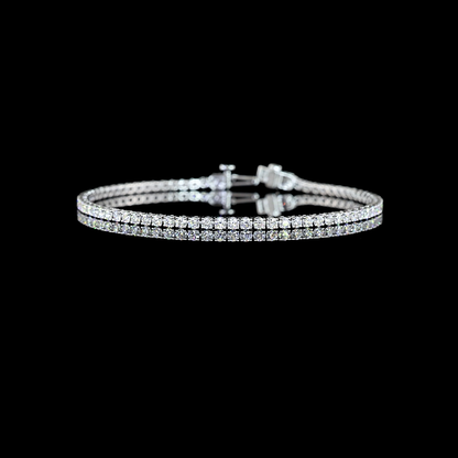 2.74 CTTW Round Lab Diamond Tennis Bracelet 6.5" 14k White Gold E Color and VS1 Clarity jewelry-spot-usa