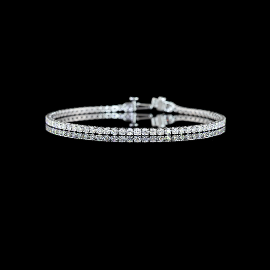 2.74 CTTW Round Lab Diamond Tennis Bracelet 6.5" 14k White Gold E Color and VS1 Clarity jewelry-spot-usa