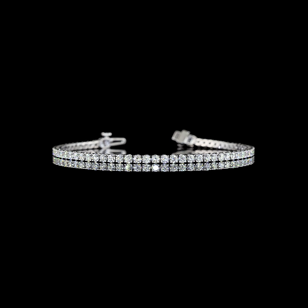 3.18 CTTW Round Lab Diamond Tennis Bracelet 6.5" 14k White Gold E Color and VS Clarity jewelry-spot-usa