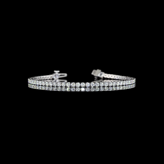 3.18 CTTW Round Lab Diamond Tennis Bracelet 6.5" 14k White Gold E Color and VS Clarity jewelry-spot-usa