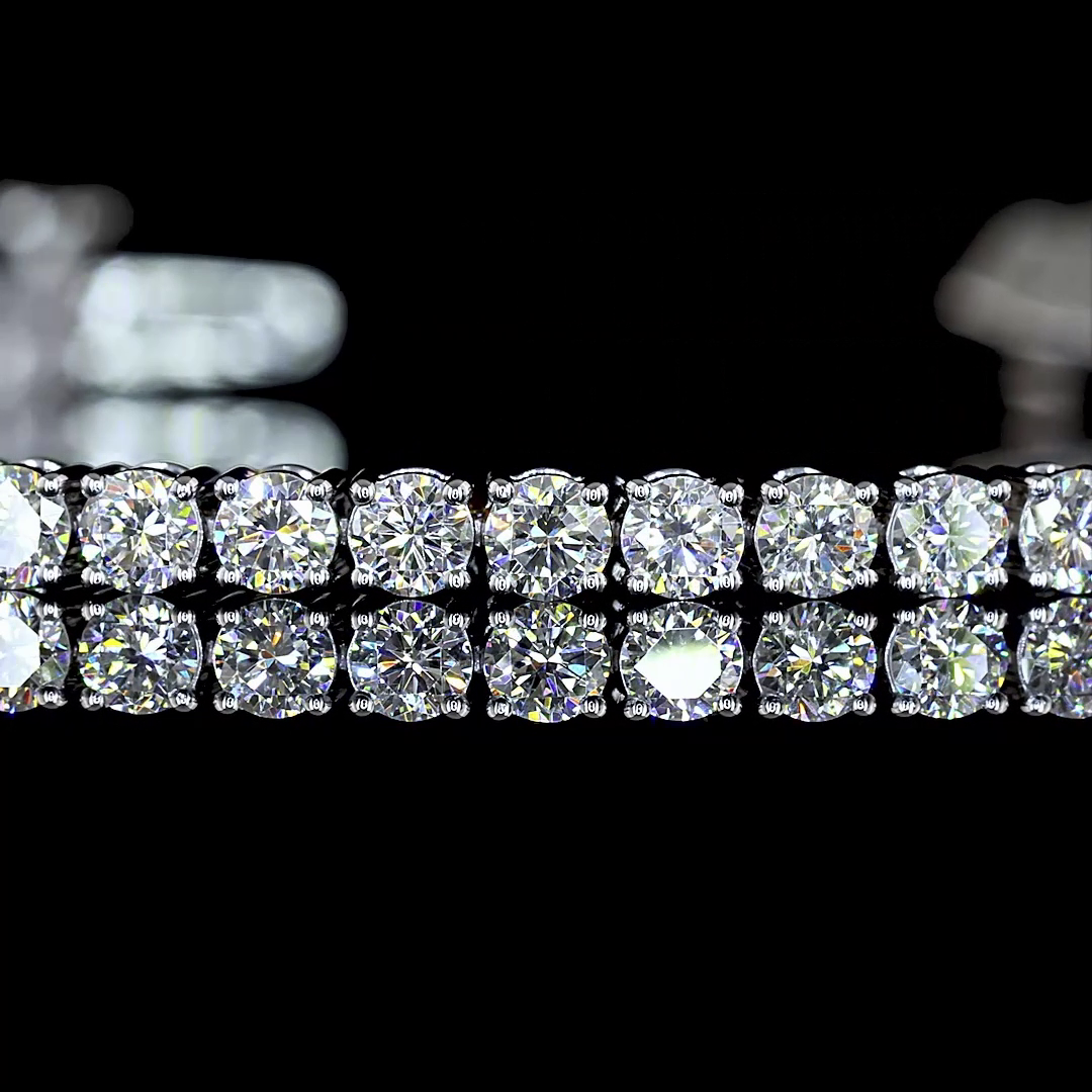 3.18 CTTW Round Lab Diamond Tennis Bracelet 6.5" 14k White Gold E Color and VS Clarity jewelry-spot-usa