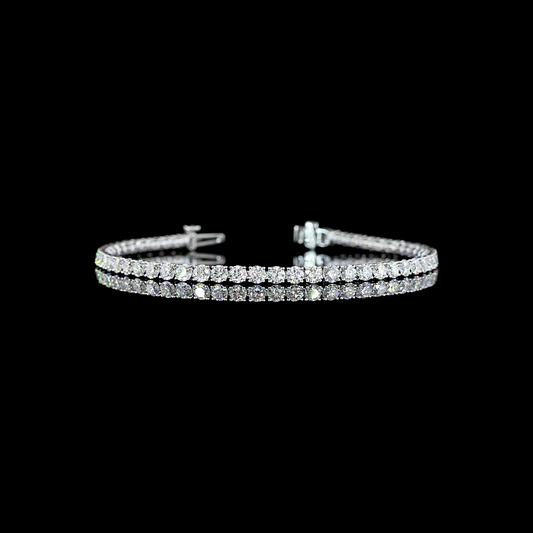 5.11 CTTW Round Lab Diamond Tennis Bracelet 6.5" 14k White Gold E Color and VS Clarity jewelry-spot-usa