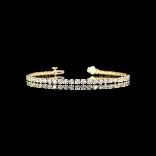 5.08 CTTW Round Lab Diamond Tennis Bracelet 6.5" 14k Yellow Gold (E Color and VS Clarity)