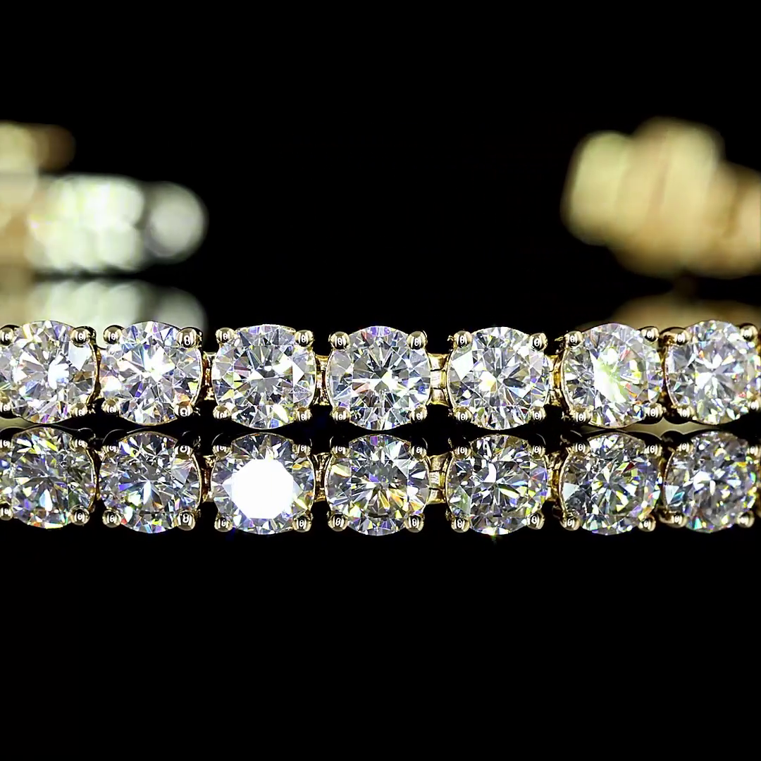 5.08 CTTW Round Lab Diamond Tennis Bracelet 6.5" 14k Yellow Gold (E Color and VS Clarity)
