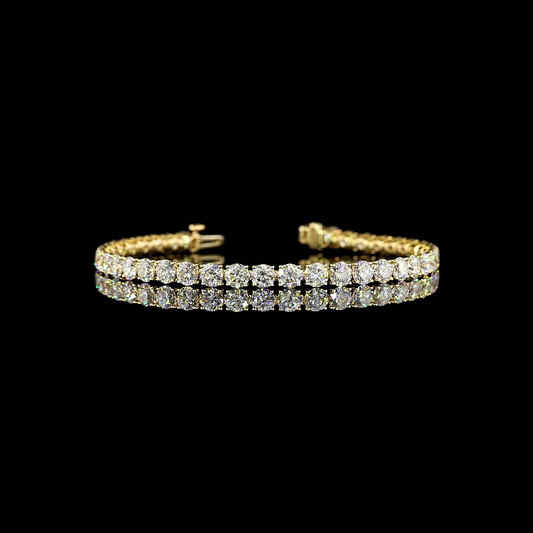 10.39 CTTW Round Lab Diamond Tennis Bracelet 6.5" 14k Yellow Gold E Color and VS Clarity jewelry-spot-usa