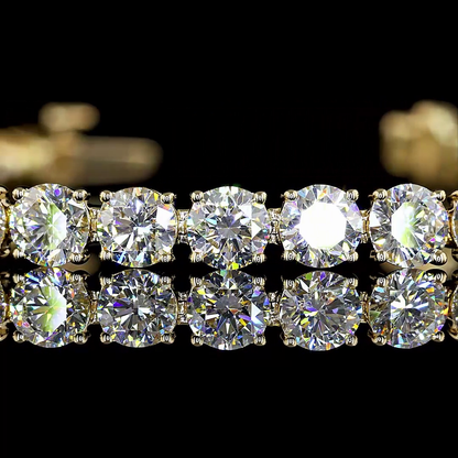 10.39 CTTW Round Lab Diamond Tennis Bracelet 6.5" 14k Yellow Gold E Color and VS Clarity jewelry-spot-usa