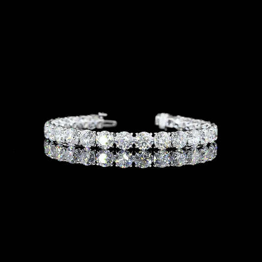 26.68 CTTW Round Lab Diamond Tennis Bracelet 6.5" 14k White Gold E Color and VS Clarity jewelry-spot-usa