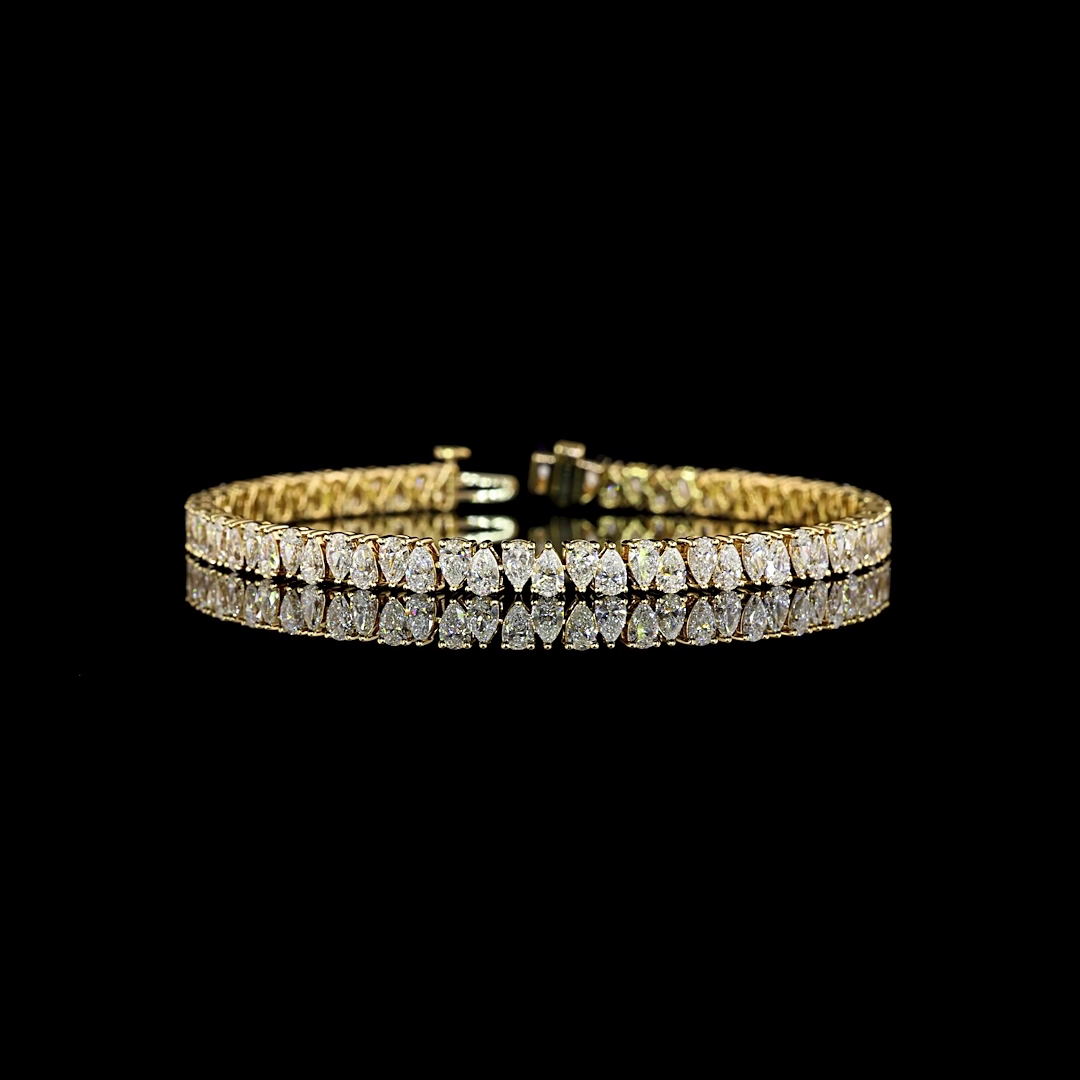 6.89 CTTW Pear Lab Diamond Tennis Bracelet (E Color and VS Clarity)