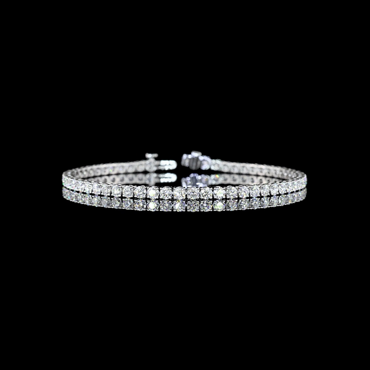 5.09 CTTW Round Lab Diamond Tennis Bracelet 7" 14k White Gold E Color and VS/VS1 Clarity jewelry-spot-usa