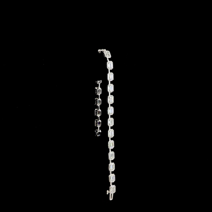 7.06 CTTW Emerald Lab Diamond Station Bracelet (E Color and VS2 Clarity)