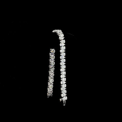14.87 CTTW Pear Lab Diamond Tennis Bracelet 7" 14k White Gold (E Color and VS Clarity)