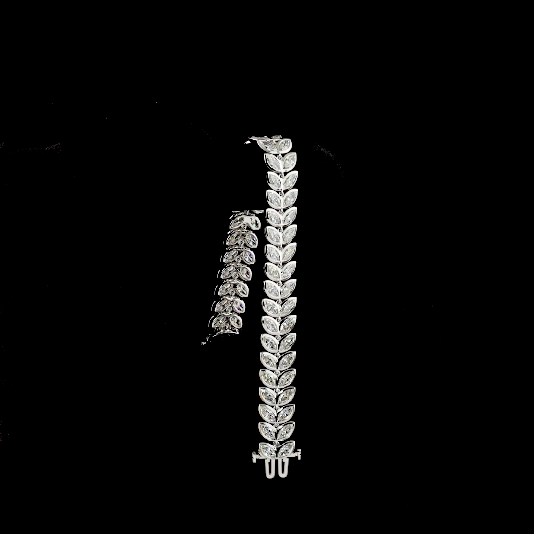 11.19 CTTW MIX Lab Diamond Tennis Bracelet 6.5" 14k White Gold E Color and VVS2 Clarity jewelry-spot-usa