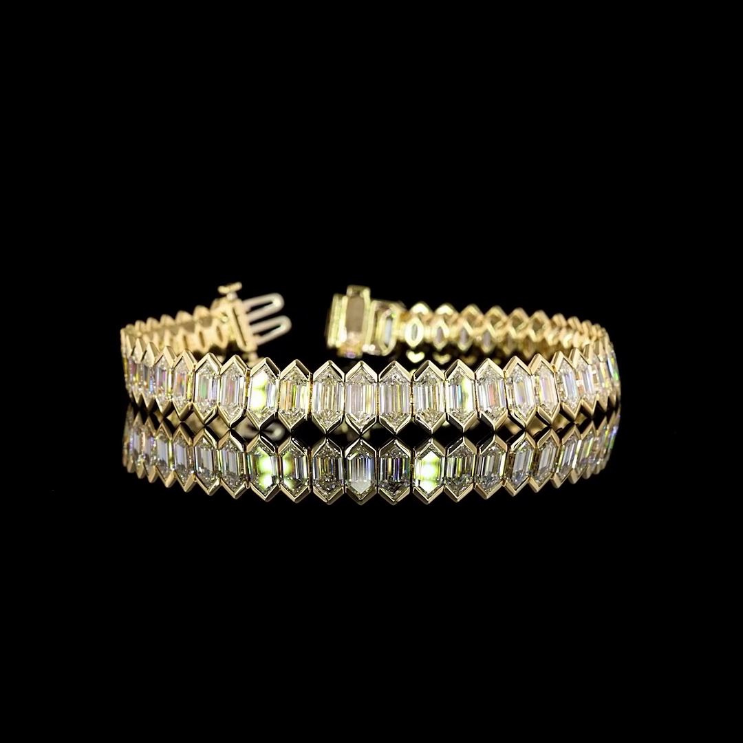 24.56 CTTW Step Marquise Lab Diamond Tennis Bracelet (E Color and VVS2 Clarity)