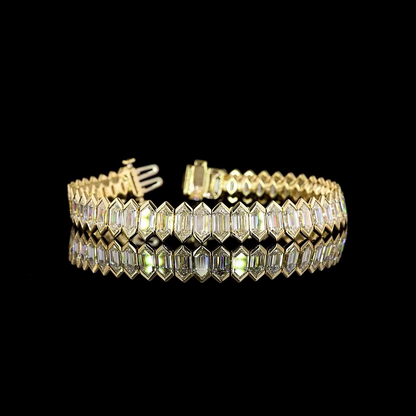 24.56 CTTW Step Marquise Lab Diamond Tennis Bracelet (E Color and VVS2 Clarity)