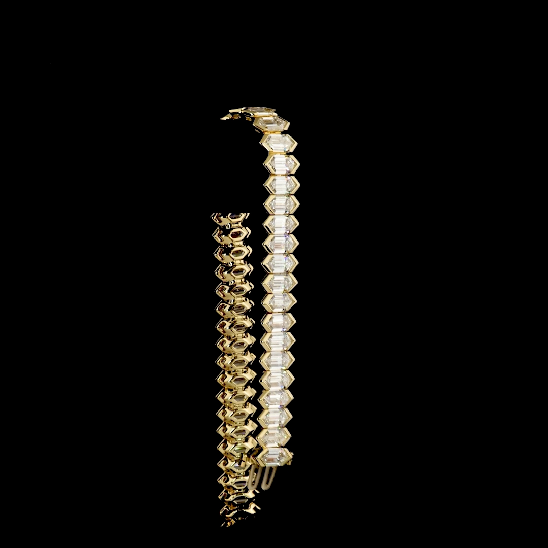 24.56 CTTW Step Marquise Lab Diamond Tennis Bracelet (E Color and VVS2 Clarity)