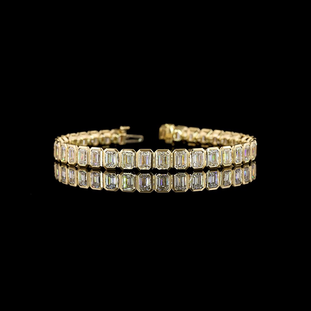 12.79 CTTW Emerald Lab Diamond Tennis Bracelet 7" (E Color and VS2 Clarity)
