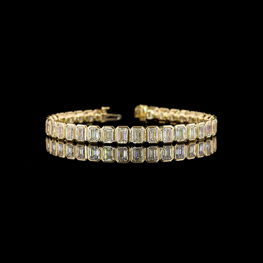 12.79 CTTW Emerald Lab Diamond Tennis Bracelet 7" (E Color and VS2 Clarity)