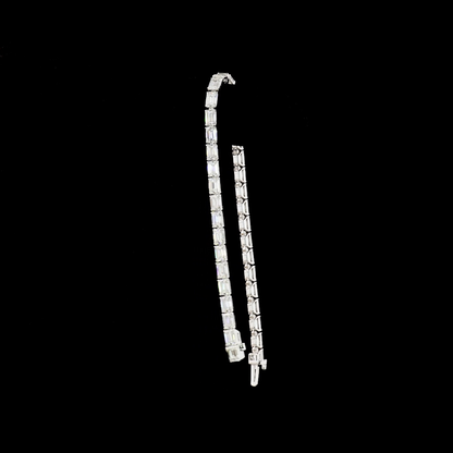11.36 CTTW Emerald Lab Diamond Tennis Bracelet 7" 14k White Gold E Color and VS Clarity jewelry-spot-usa