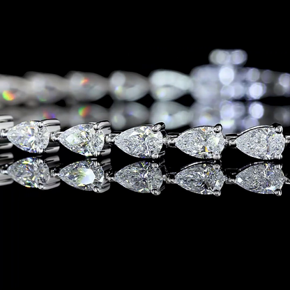 3.72 CTTW Pear Lab Diamond Tennis Bracelet (E Color and VS Clarity)