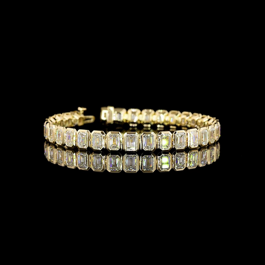 18.13 CTTW Emerald Lab Diamond Tennis Bracelet 7" (F Color and VS2 Clarity)