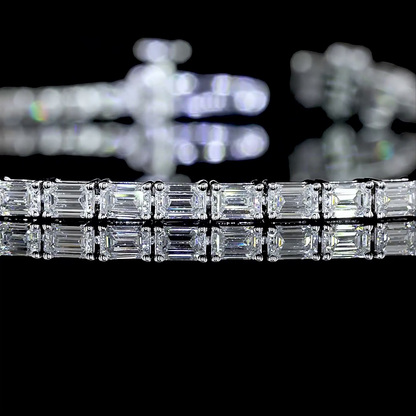 2.98 CTTW Emerald Lab Diamond Tennis Bracelet 7" 14k White Gold E Color and VS Clarity jewelry-spot-usa