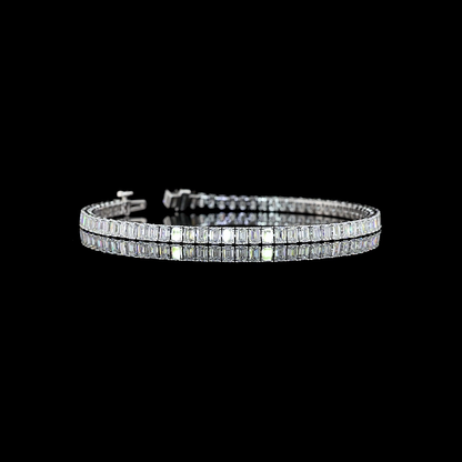 6.91 CTTW Emerald Lab Diamond Tennis Bracelet 7" 14k White Gold E Color and VS Clarity jewelry-spot-usa