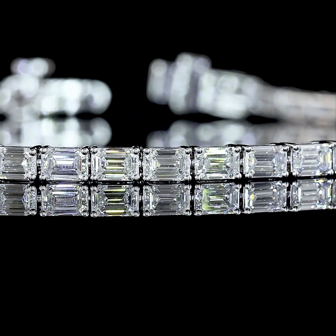 4.90 CTTW Emerald Lab Diamond Tennis Bracelet 7" 14k White Gold E Color and VS Clarity jewelry-spot-usa