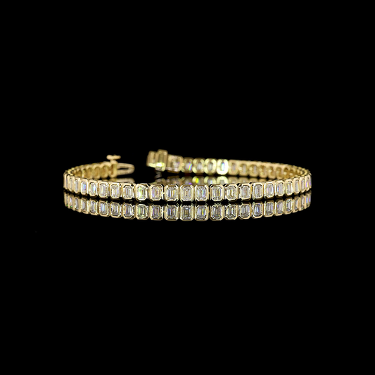 5.08 CTTW Emerald Lab Diamond Tennis Bracelet 7" 14k Yellow Gold E Color and VS Clarity jewelry-spot-usa