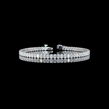 6.16 CTTW Oval Lab Diamond Tennis Bracelet 7" 14k White Gold E Color and VS Clarity jewelry-spot-usa