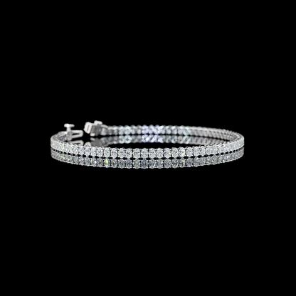 4.18 CTTW Oval Lab Diamond Tennis Bracelet 7" 14k White Gold E Color and VS Clarity jewelry-spot-usa