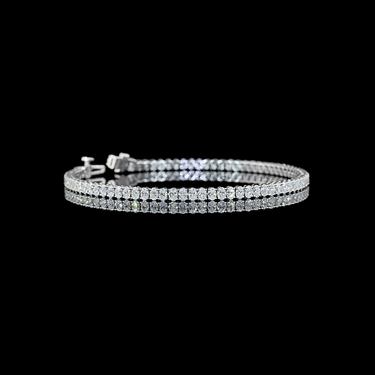 4.18 CTTW Oval Lab Diamond Tennis Bracelet 7" 14k White Gold E Color and VS Clarity jewelry-spot-usa