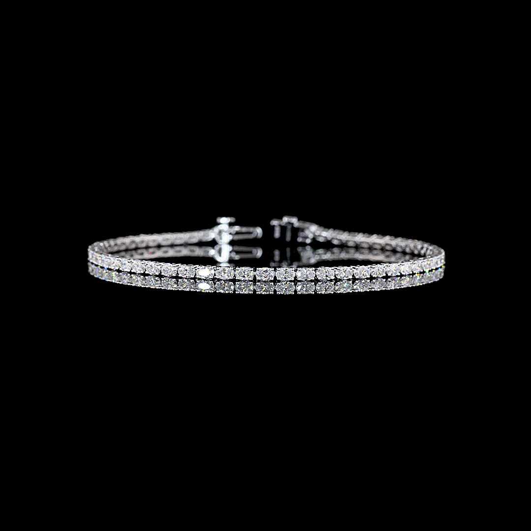 2.94 CTTW Oval Lab Diamond Tennis Bracelet 7" 14k White Gold E Color and VS Clarity jewelry-spot-usa