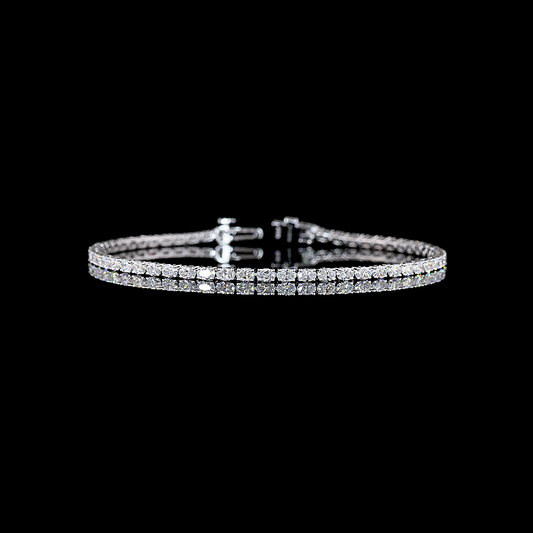 2.94 CTTW Oval Lab Diamond Tennis Bracelet 7" 14k White Gold E Color and VS Clarity jewelry-spot-usa