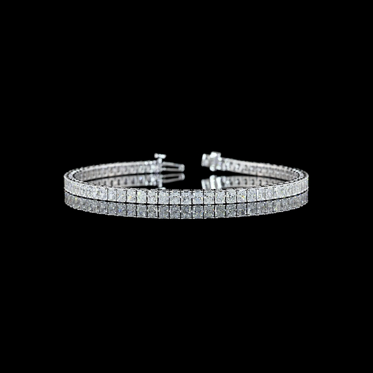 6.33 CTTW Radiant Lab Diamond Tennis Bracelet 7" 14k White Gold E Color and VS Clarity jewelry-spot-usa