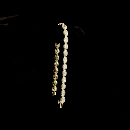 8.50 CTTW Oval Lab Diamond Tennis Bracelet (E Color and VS Clarity)