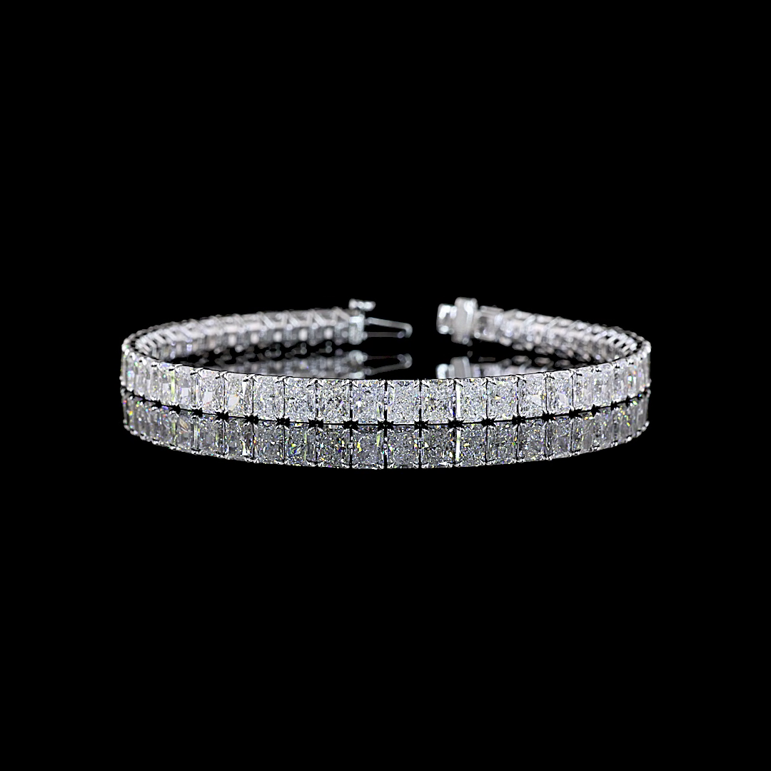 15.82 CTTW Radiant Lab Diamond Tennis Bracelet 7" 14k White Gold E Color and VS Clarity jewelry-spot-usa