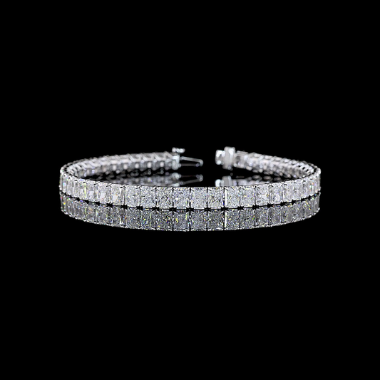 15.82 CTTW Radiant Lab Diamond Tennis Bracelet 7" 14k White Gold E Color and VS Clarity jewelry-spot-usa